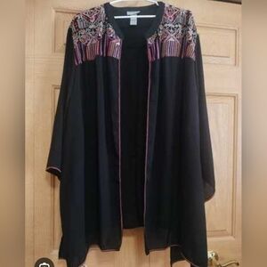 Chic Black Embroidered Women's Cardigan Size 3x NWOT.